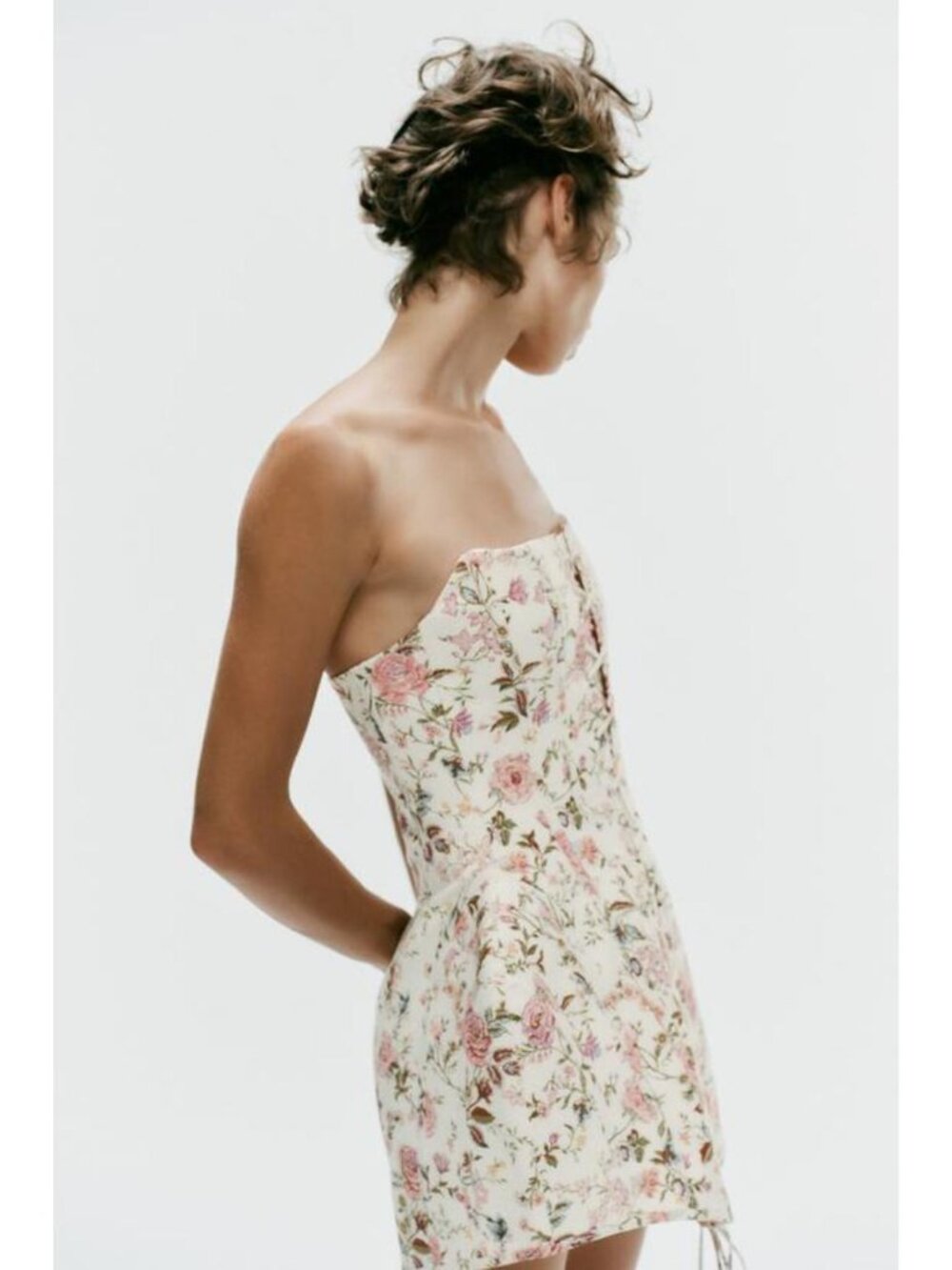 ZARA FLORAL PRINT OFF-THE-SHOULDER DRESS 7824/393/050